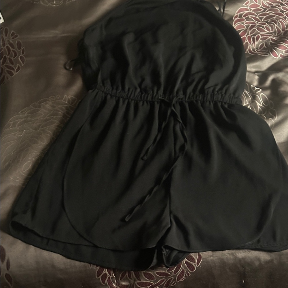 Black Strapless Romper